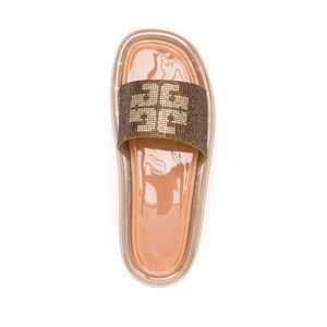 Tory Burch Crystal Bubble Jelly Slide Sandal in Clay/ Peanut Size 6
